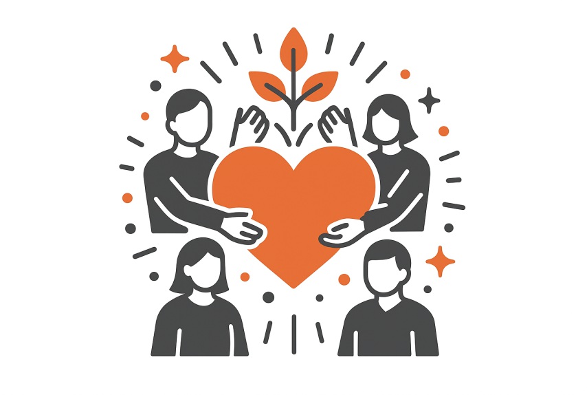 Community support and positive impact illustration